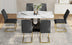 Modern Dining Table & Chair Set - Imitation Marble Top, MDF Legs, U-Shaped Brackets - Minihomy