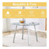 Modern Glass Dining Table & 6 PU Leather Chairs Set - Minimalist Round Tempered Glass with Chrome Legs - Minihomy