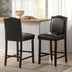 Brown & Walnut Upholstered Counter Height Barstools with Nailhead Trim (Set of 2) - Minihomy