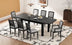 9 Piece Rustic Dining Table Set with Extendable Top, 6 Armless Chairs & 2 Arm Chairs, Black - Minihomy