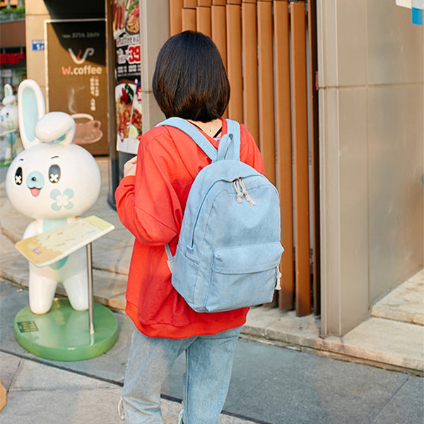 Durable Corduroy Backpack for Students - School Bag with Shoulder Straps