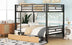 Full Size Metal Convertible Bunk Bed with 2 Drawers - Black - Minihomy