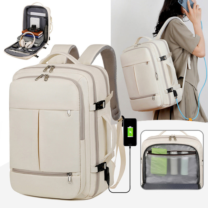 Large Capacity Backpack with Multiple Pockets - Business Travel & Laptop Bag for Women & Men
