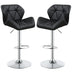 Adjustable Diamond Bar Stools with Chrome Base, Black (Set of 2) - Minihomy