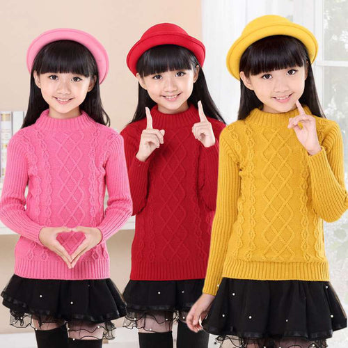 Girls Plus Velvet Thick Double Layer Sweater
