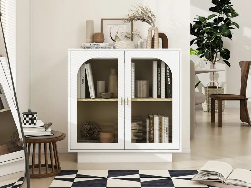 Acrylic Door Storage Cabinet for Living Room, Dining Room & Office