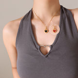 Double-Sided Color Heart-shaped Necklace Ins Style Niche Design