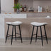 Modern Linen Bar Stools Set of 2, Armless Counter Height, Beige Gray & Pale Blue - Minihomy