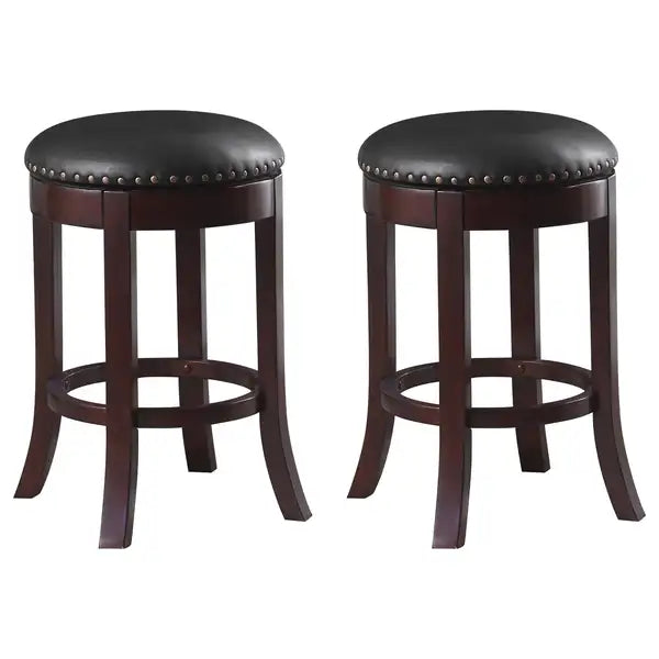 Brown Swivel Counter Height Stools - Set of 2