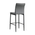 Grey Leather Bar Stools - Counter Height Dining Chairs (Set of 2) - Minihomy