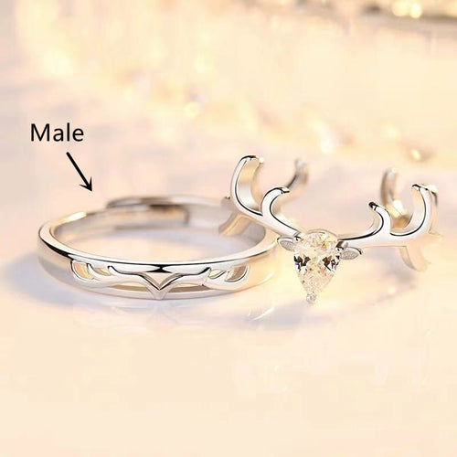 Silver Plated Couple Rings A Pair Of Diamond Rings