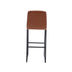 Brown PU Leather Bar Stools Set of 2 with Back & Footrest - Kitchen Breakfast Bar Stools - Minihomy