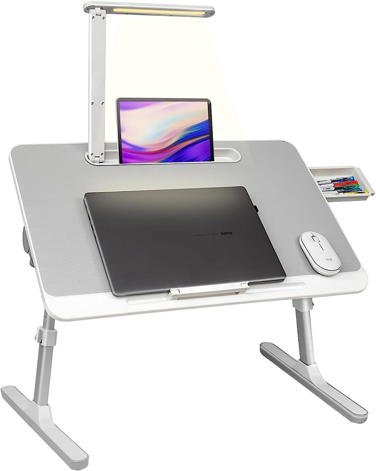 Lap Desk For Laptop Portable Bed Table Desk Laptop Desk With LED Light And Drawer