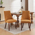 Gold Linen Dining Chairs Set of 2, Upholstered Accent Chairs with Curved Wood Legs - SW1847GL - Minihomy