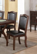 Espresso Dining Chairs Set of 2 - Traditional Formal Brown Cushioned Seating - Minihomy