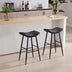 Counter Height Bar Stools Set of 2 - PU Upholstered, Black, with Footrest - Minihomy