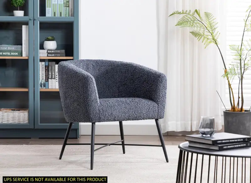 Grey Sheep Wool Accent Chair - Modern Living Room Furniture