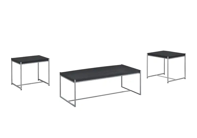 Lennox 3-Piece Black Coffee & End Table Set