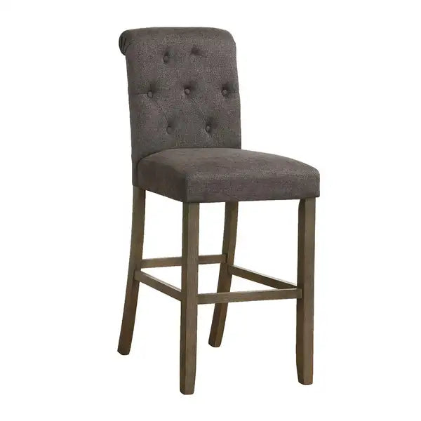 Grey & Brown Rustic Upholstered Bar Stools (Set of 2)