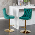 Green Velvet Barstools Set of 2, Adjustable Swivel Bar Stools with Backs for Kitchen Island & Pub - Minihomy