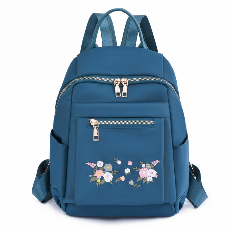 Leisure Embroidery Women's Backpack - Lightweight Nylon