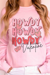 Plus Size - Howdy Valentine Graphic Sweatshirt