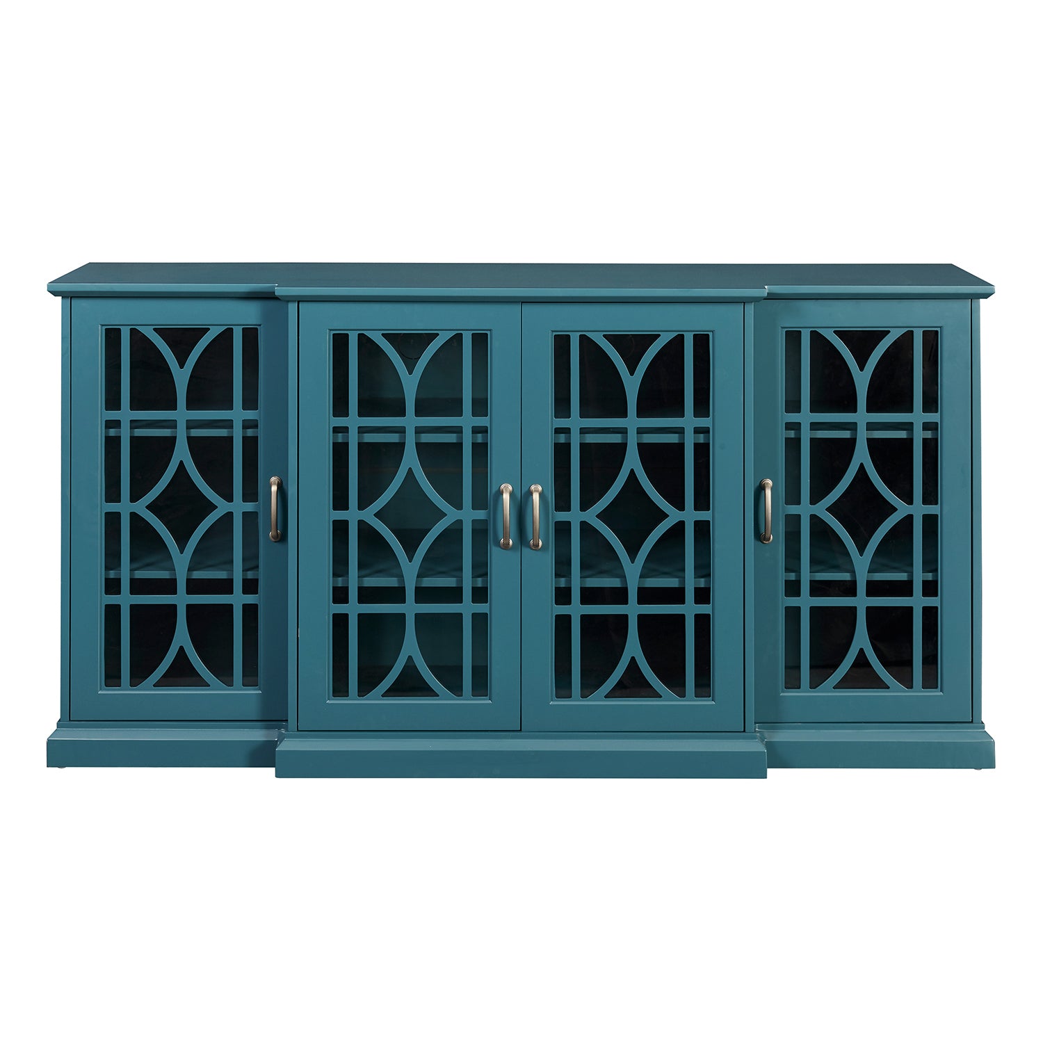 63" Teal Blue TV Stand with Storage - Sideboard Buffet Cabinet