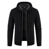 Hooded Sweater Fleece-lined Velvet-added Thickness Fleece-lined Warm Cardigan Coat