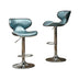 Masaccio Airlift Adjustable Swivel Barstools with Chrome Base, Set of 2, Blue - Minihomy