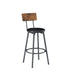 Industrial Bar Table Set with 3 Stools - Rustic Brown & Black, 63" Kitchen Breakfast Table - Minihomy