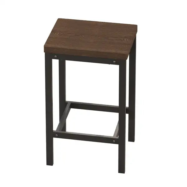 Modern Kitchen Dining Table Set - Pub Table with 3 Stools, Dark Brown - Easy Assembly - Minihomy