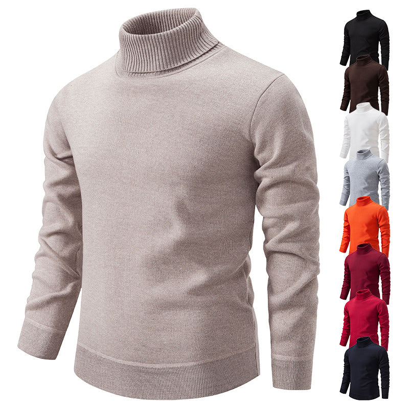 Autumn and Winter Velvet Thickening Sweater - Men's Turtleneck