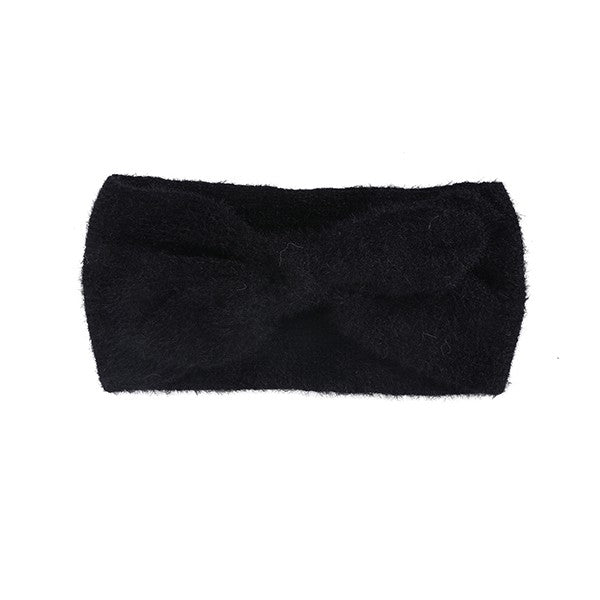 Fuzzy Bow Winter Headband