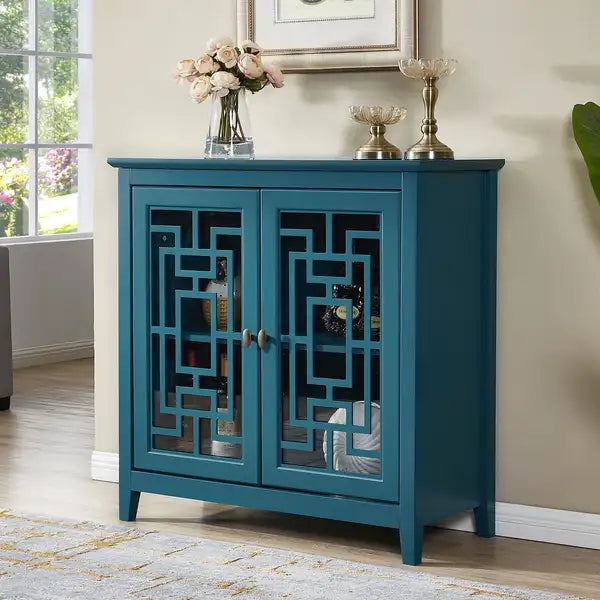 Teal Blue Buffet Sideboard & Storage Cabinet