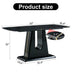 Black Marble Dining Table | Modern Minimalist U-Shaped Legs 63" x 35.4" x 30" - Minihomy