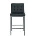 Modern Bar Stools, Set of 2, Black PU Leather with Metal Legs, Kitchen & Restaurant - Minihomy