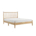 Mid-Century Modern Full Platform Bed | Natural Wood | Vertical Slats Headboard | Bed in a Box - Minihomy