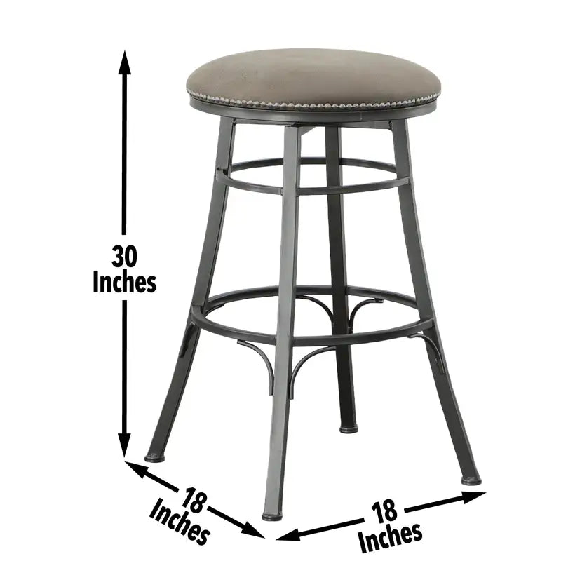 Gray Backless Swivel Bar Stool - Bali Design