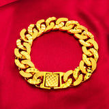 Placer Gold Bracelet Men's Imitation Gold Plated: Add a Touch of Elegance to Your Look
