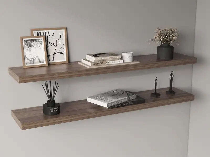 Ecco 47" Floating Shelves (Set of 2) - Wall Shelves for Bedroom, Bathroom & Living Room