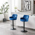 Adjustable Bar Stools Set of 2 with Back & Footrest - Counter Height Bar Chairs for Kitchen, Pub - Blue - Minihomy