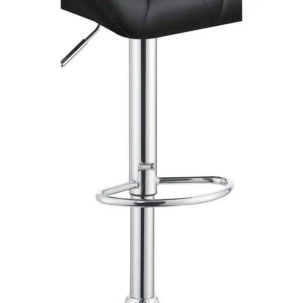 Adjustable Diamond Bar Stools with Chrome Base, Black (Set of 2) - Minihomy