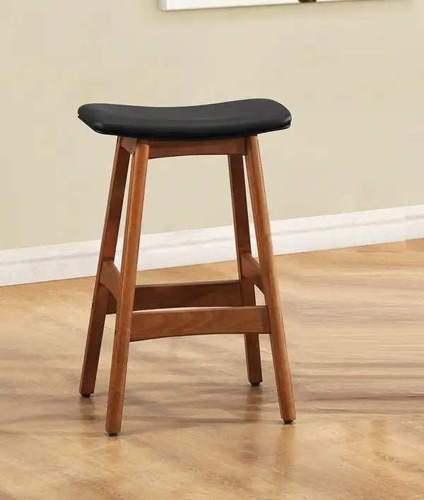 Walnut Counter Height Bar Stools (Set of 2) - Mid-Century Modern