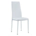 Modern Dining Chairs Set of 4 | White Upholstery, Silver Metal Legs, High Backrest - Restaurant, Living Room, Kitchen, Office - Minihomy