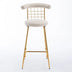 Luxury Velvet Bar Stools Set of 2, Beige - High Back Pub Chairs with Metal Legs for Kitchen Dining - Minihomy