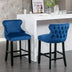 Blue Velvet Wingback Barstools with Nailhead Trim - Set of 2 (SW1824BL) - Minihomy