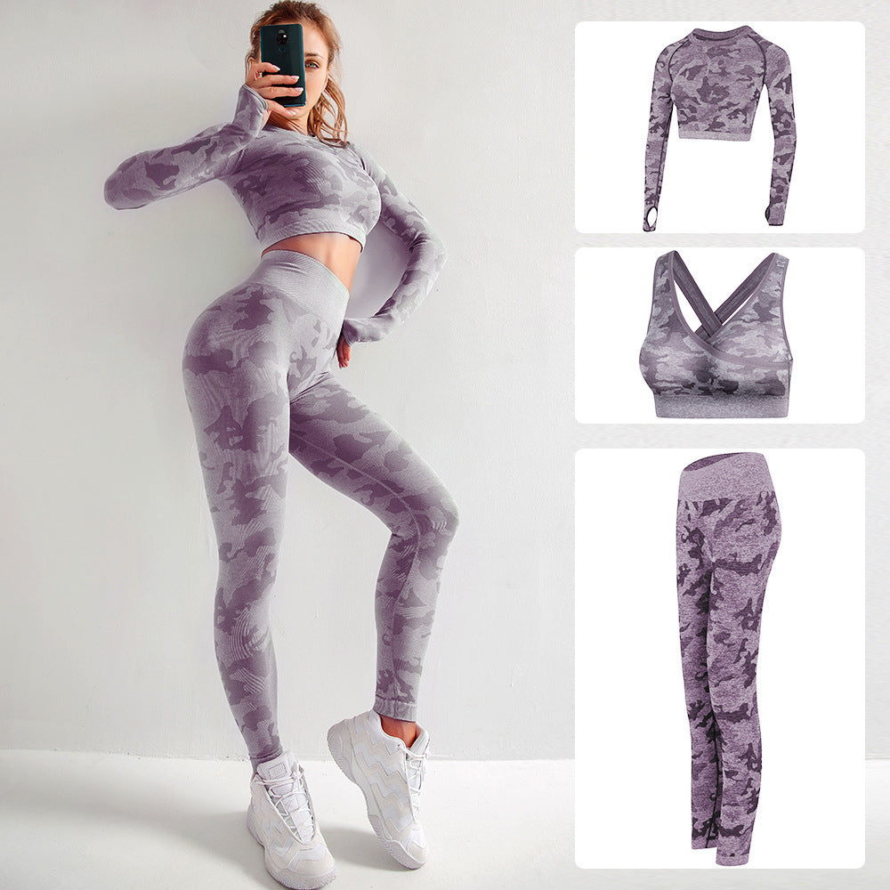 Long Sleeve Bra And Trousers Sports Suit