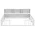 Full Size Platform Bed with Bookcase, Shelves, Guardrails - White - Minihomy