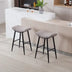 Modern Bar Stools Set of 2 - Linen Fabric, Armless, Counter Height, Metal Legs, Footrest - Minihomy