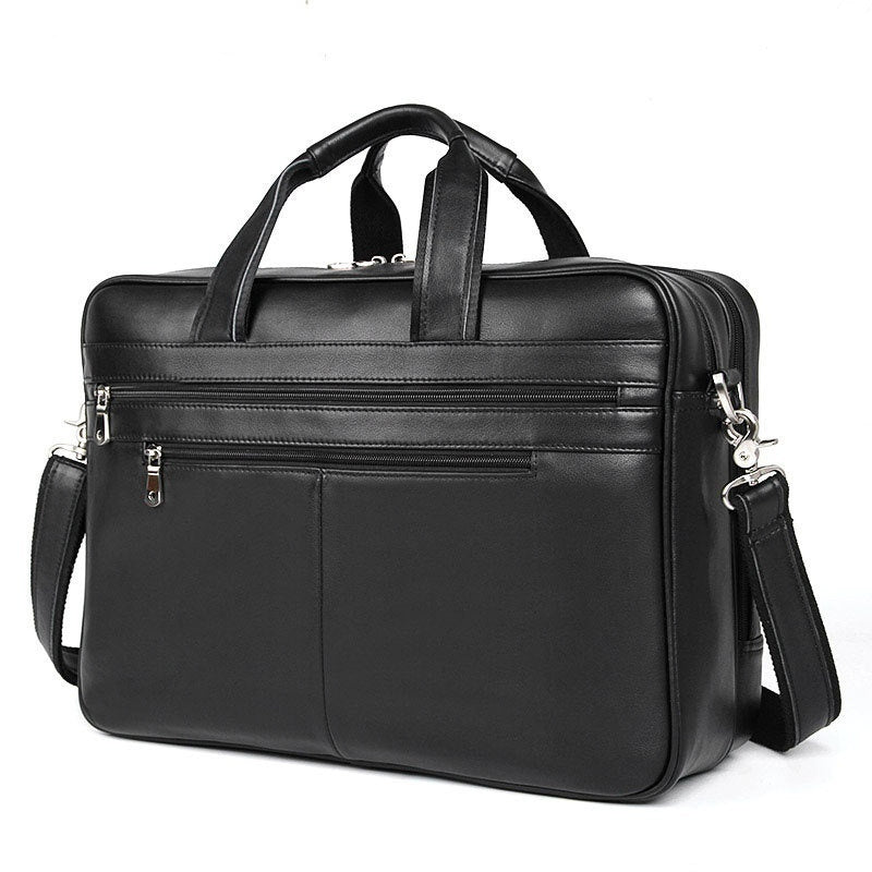 Men's Napa Leather Briefcase - Real Leather Handbag with Comfortable Texture